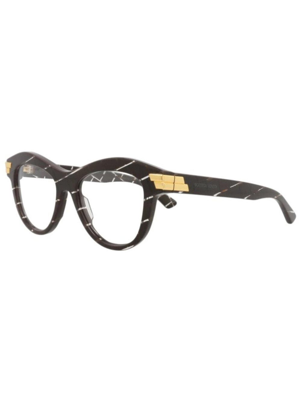 New Bottega Veneta Women's Eyeglasses Cat Eye Acetate Frame Brown Brown